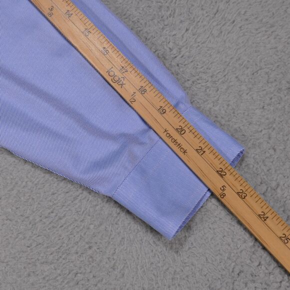 Jos A Bank Signature Button Shirt Men 17 - 33 Blue Button Up Long Sleeve - Picture 14 of 16